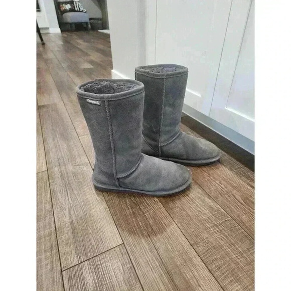BearPaw Grey Mid Calf Boot Womens Size 9 m410W-Eva Sheepskin/Wool Lining - Picture 1 of 9